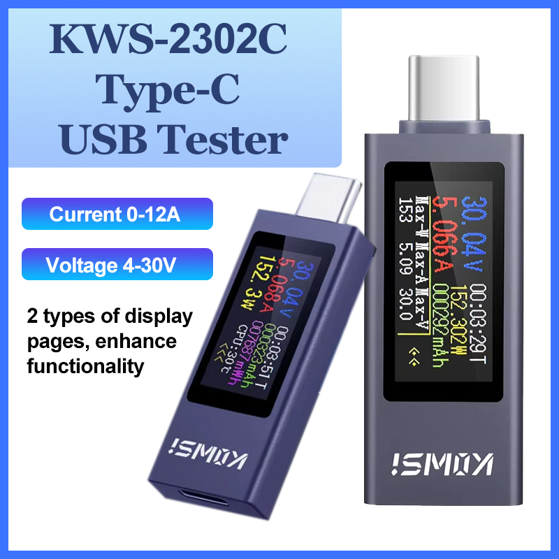 KWS-2302C Tipo-C USB Tester Di - Usb Ammeter Tester recensione e prezzo